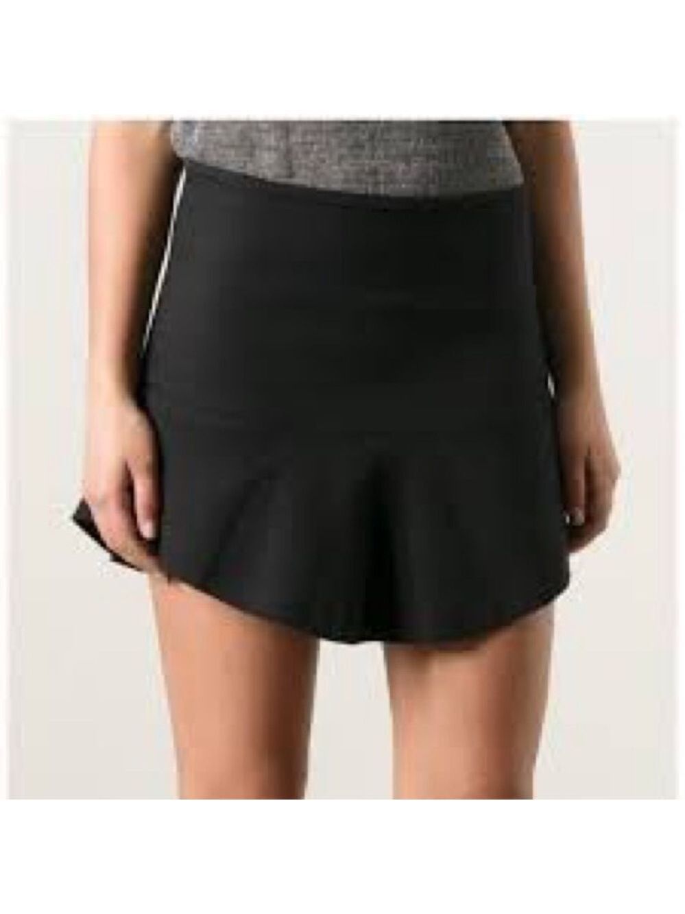 IRO Black Timothy Bias Cut Mini Skirt Sz 42